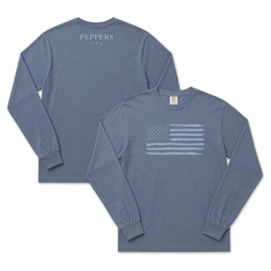 Peppers Blue Flag Long Sleeve T-Shirt