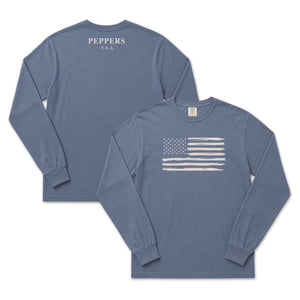 Peppers Tan Flag Long Sleeve T