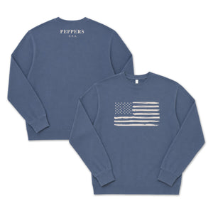 Peppers Tan Flag Pullover Crew