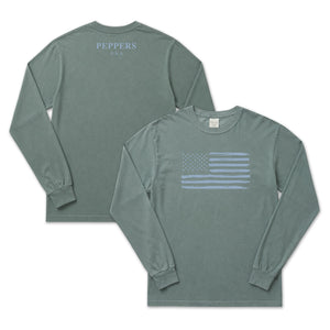 Peppers Blue Flag Long Sleeve T-Shirt