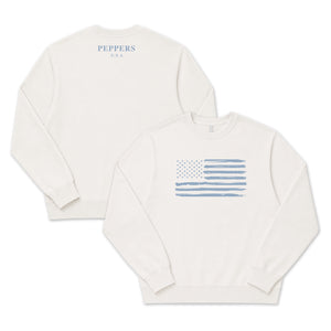 Peppers Blue Flag Pullover Crew