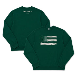 Peppers Tan Flag Pullover Crew